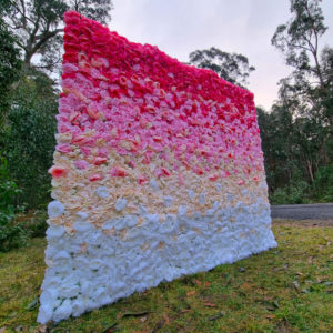 gorgeous gradient flower wall hire melbourne
