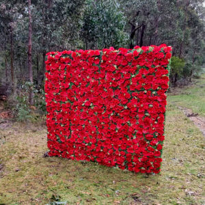 stunning red flower wall hire melbourne