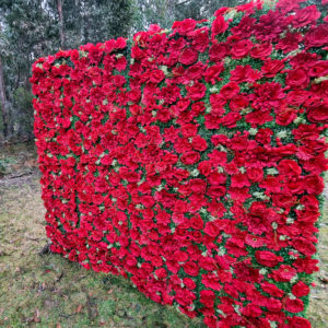 stunning red flower wall hire melbourne
